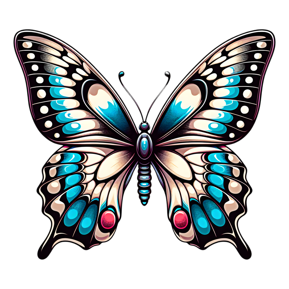 ai generado hermosa monarca mariposa volador aislado png