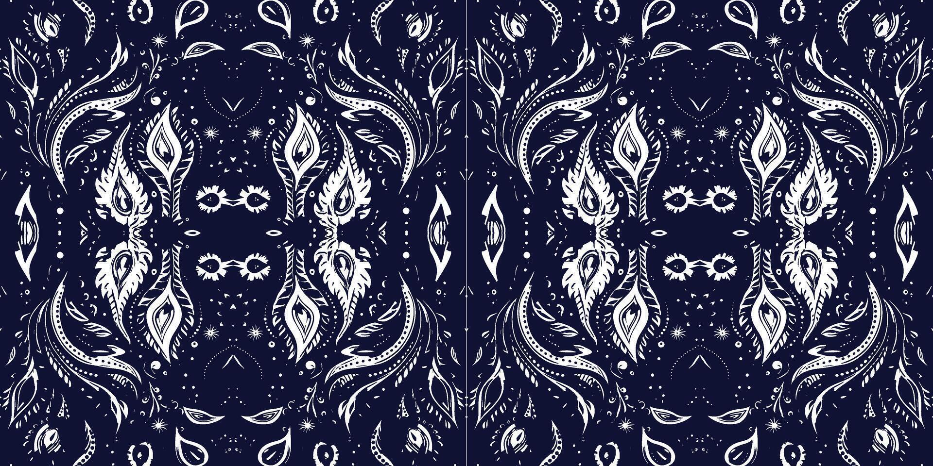 A seamless pattern, geometric tribal patterns, geometric batik, Ikat seamless, aztec style , ethnic boho seamless pattern, luxury decorative textile pattern., fabric, curtain, carpet, Batik Embroidery vector