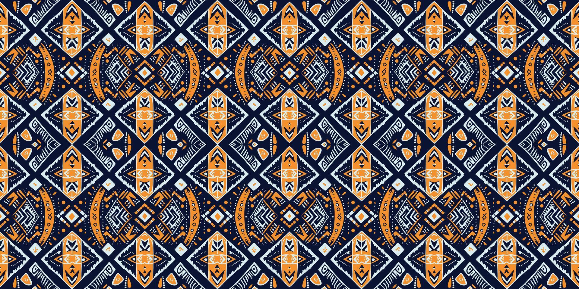 A seamless pattern, geometric tribal patterns, geometric batik, Ikat seamless, aztec style , ethnic boho seamless pattern, luxury decorative textile pattern., fabric, curtain, carpet, Batik Embroidery vector