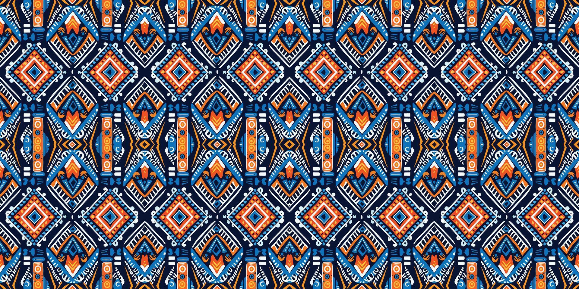 un sin costura patrón, geométrico tribal patrones, geométrico batik, ikat sin costura, azteca estilo , étnico boho sin costura patrón, lujo decorativo textil patrón., tela, cortina, alfombra, batik bordado vector