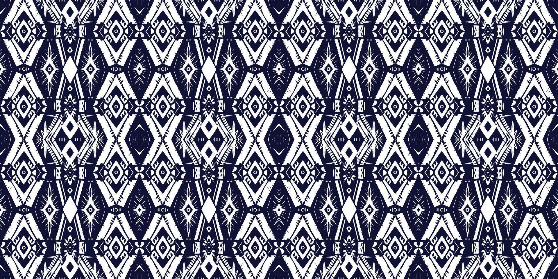 A seamless pattern, geometric tribal patterns, geometric batik, Ikat seamless, aztec style , ethnic boho seamless pattern, luxury decorative textile pattern., fabric, curtain, carpet, Batik Embroidery vector