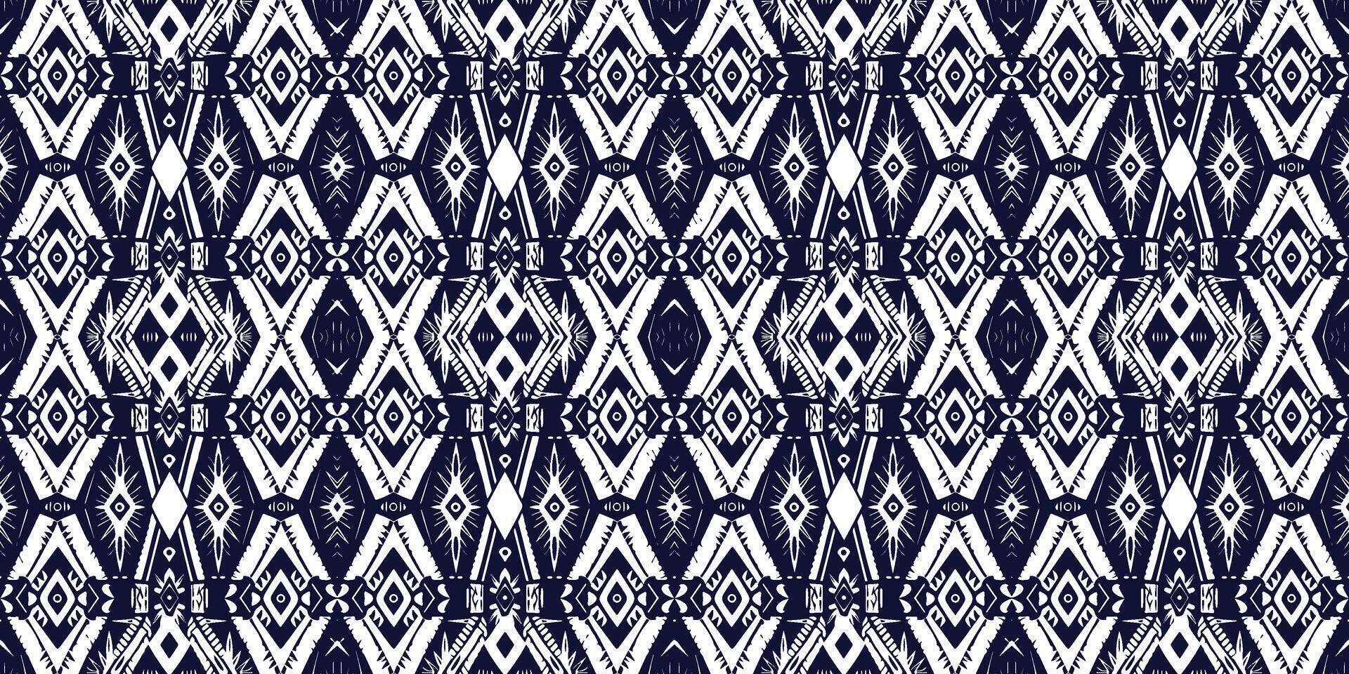 A seamless pattern, geometric tribal patterns, geometric batik, Ikat seamless, aztec style , ethnic boho seamless pattern, luxury decorative textile pattern., fabric, curtain, carpet, Batik Embroidery vector