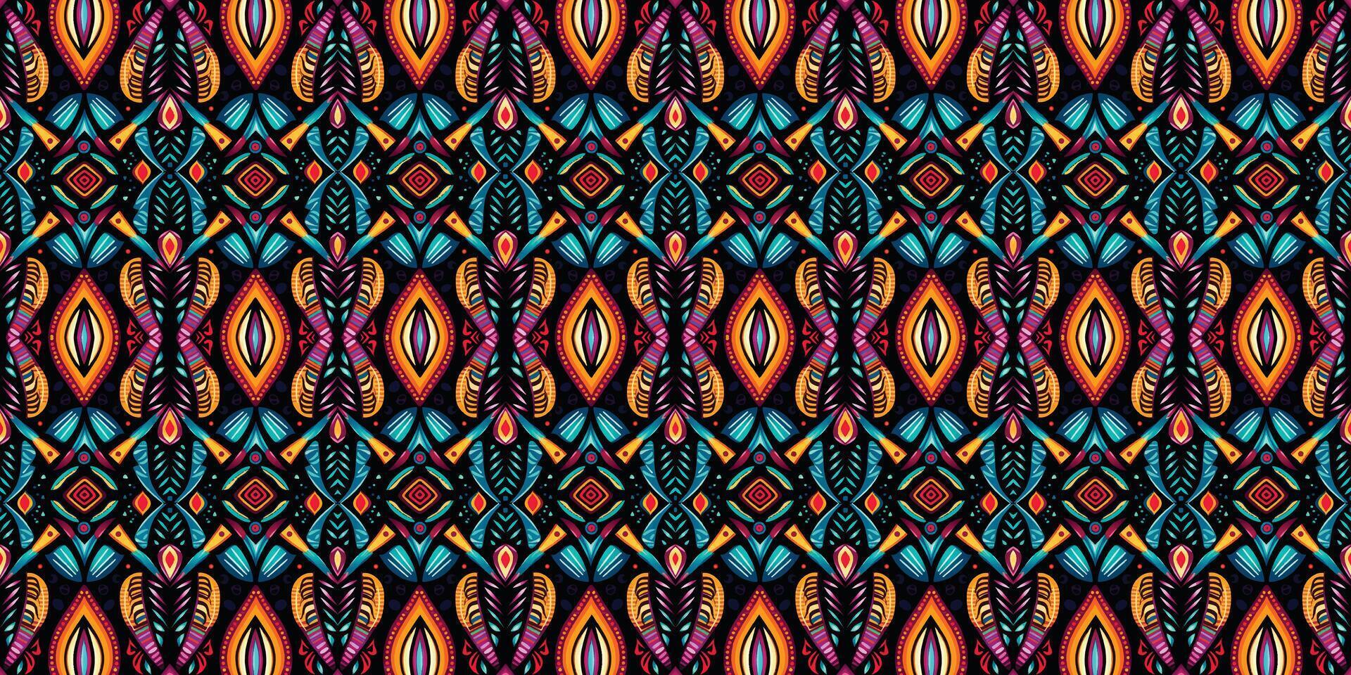 un sin costura patrón, geométrico tribal patrones, geométrico batik, ikat sin costura, azteca estilo , étnico boho sin costura patrón, lujo decorativo textil patrón., tela, cortina, alfombra, batik bordado vector