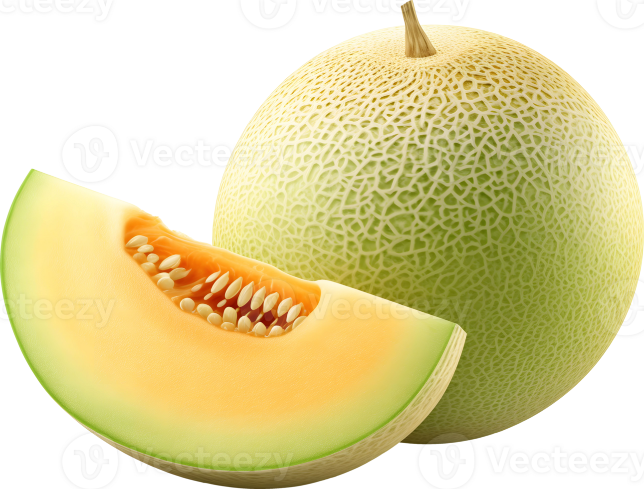 AI generated Slice melon background, PNG transparent