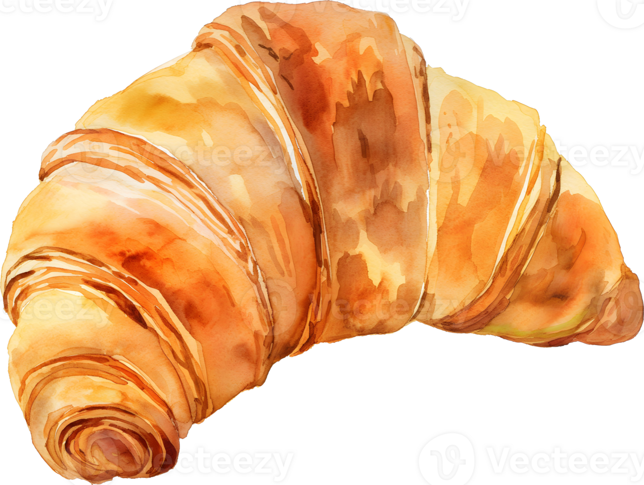AI generated Croissant watercolor, PNG transparent