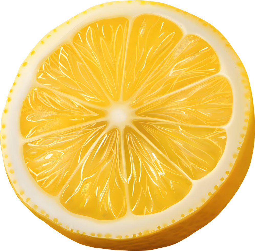 AI generated Lemon cross section close up png