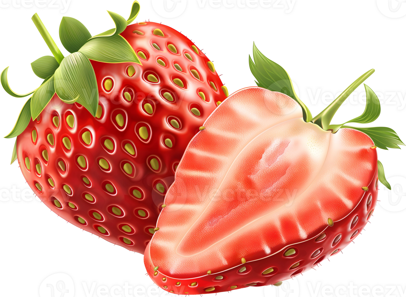 AI generated 3d strawberry fruit png