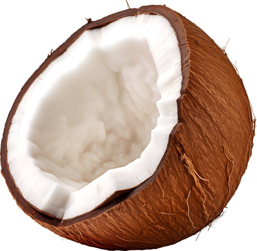 AI generated Half of coconut, Png transparent