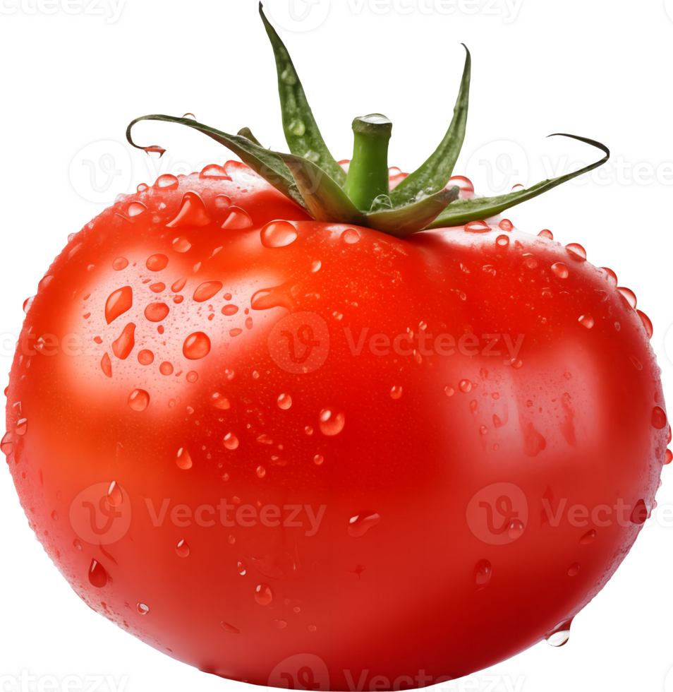 AI generated Tomato and water drop isolated background, PNG
