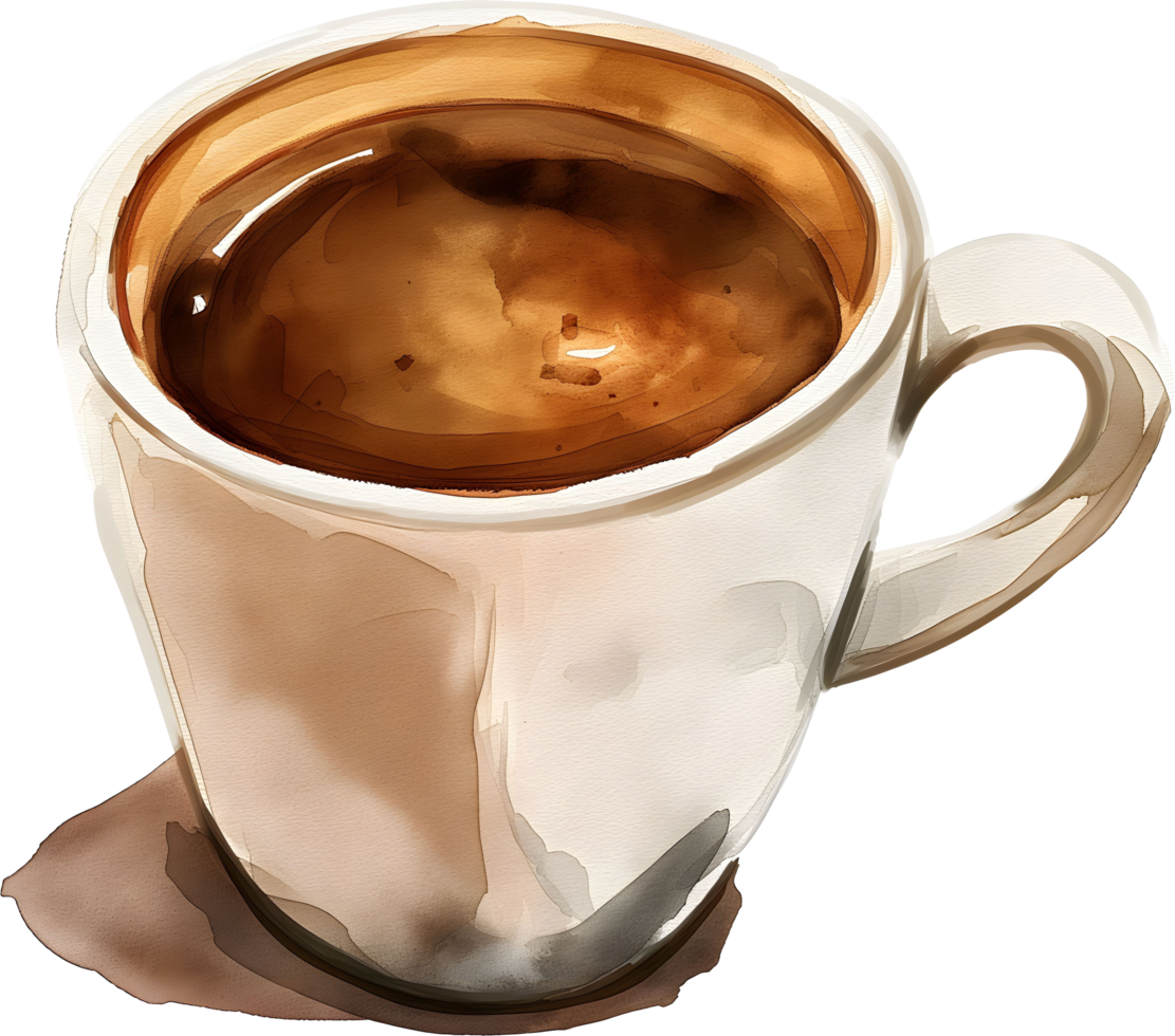 AI generated Hot coffee watercolor png