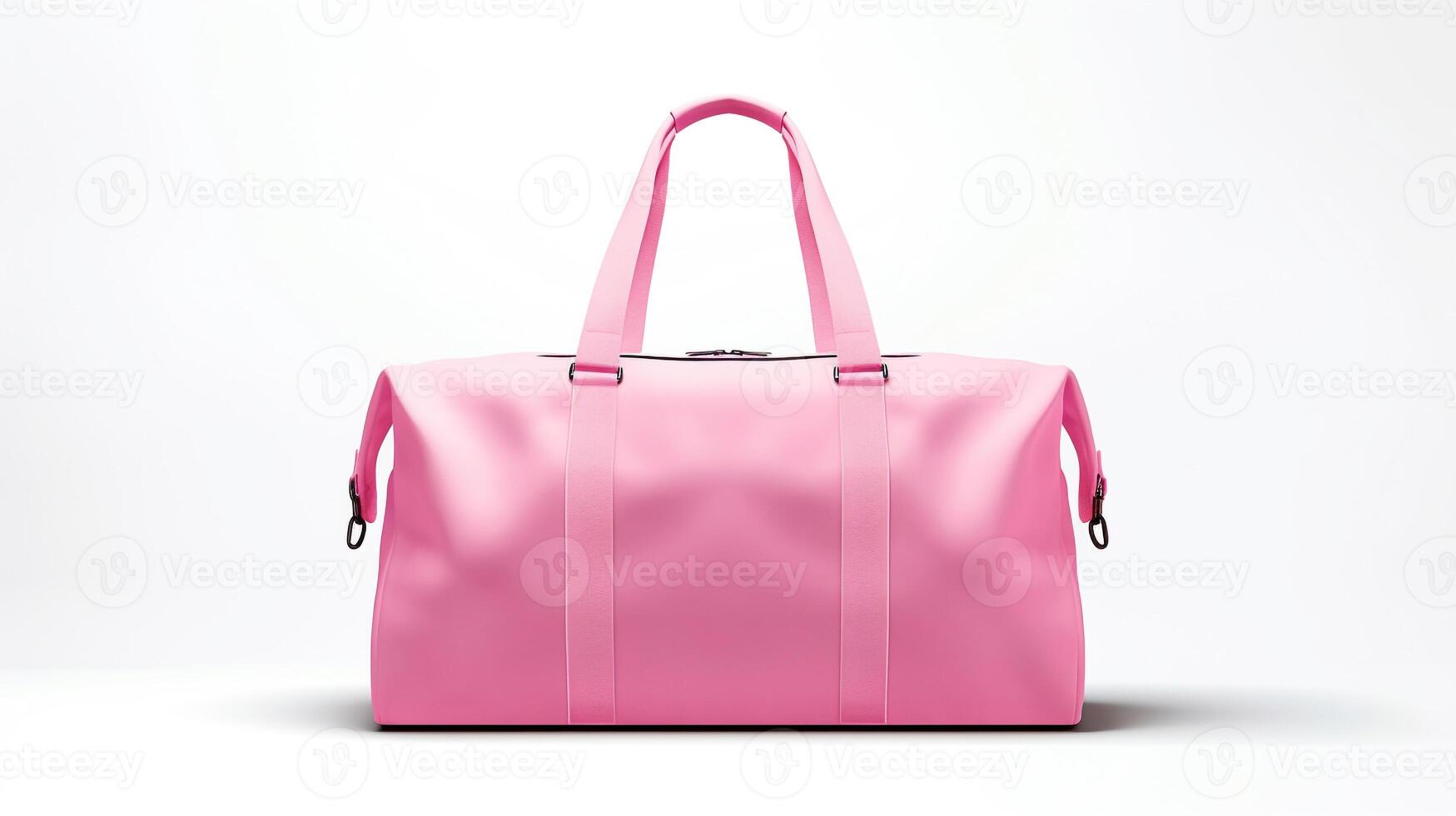 AI generated Pink Duffel Bag isolated on white background with copy space for advertisement. AI Generated photo