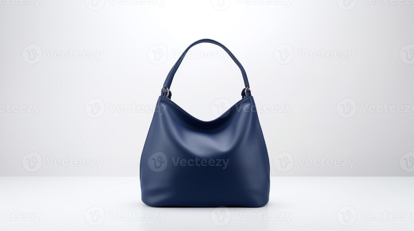 AI generated Navy Blue Hobo Bag isolated on white background with copy space for advertisement. AI Generated photo