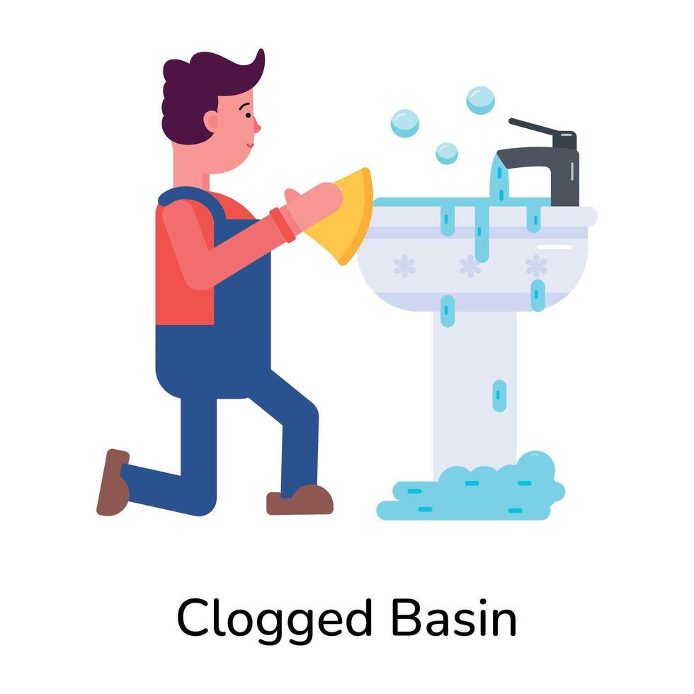 Trendy Clogged Basin vector