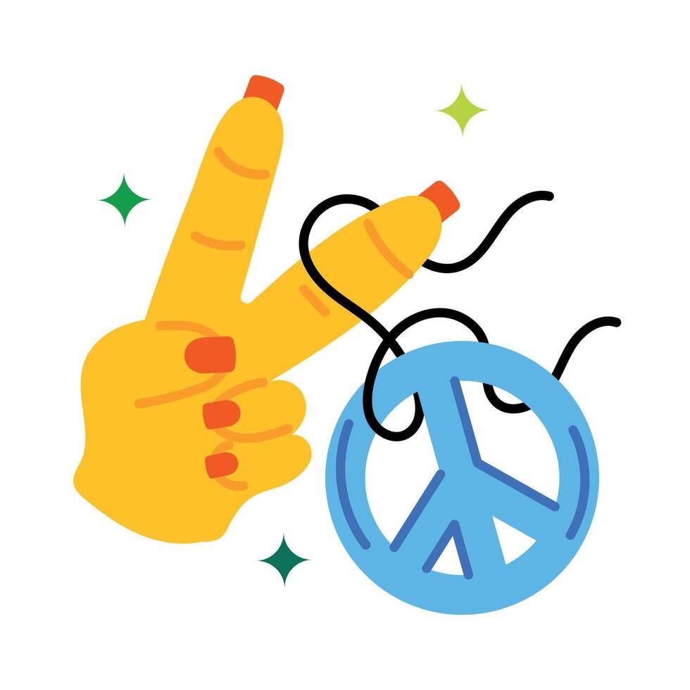 Trendy Peace Gesture vector