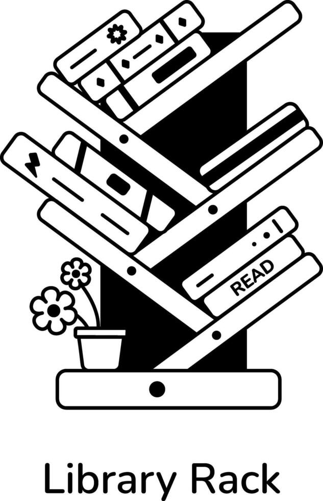 Trendy Library Rack vector