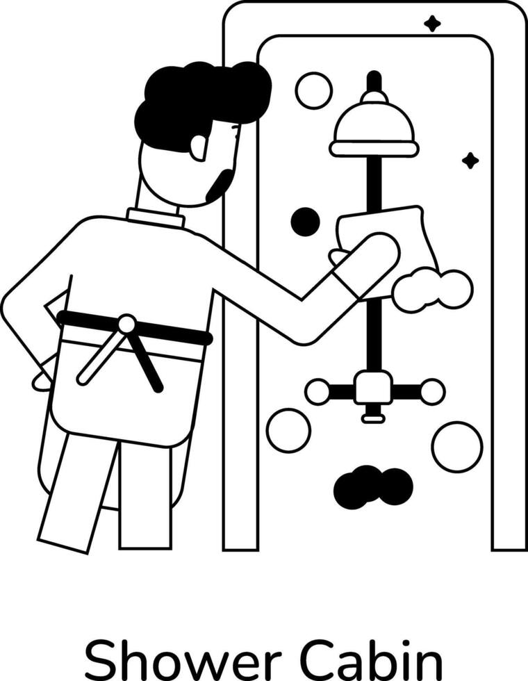 Trendy Shower Cabin vector