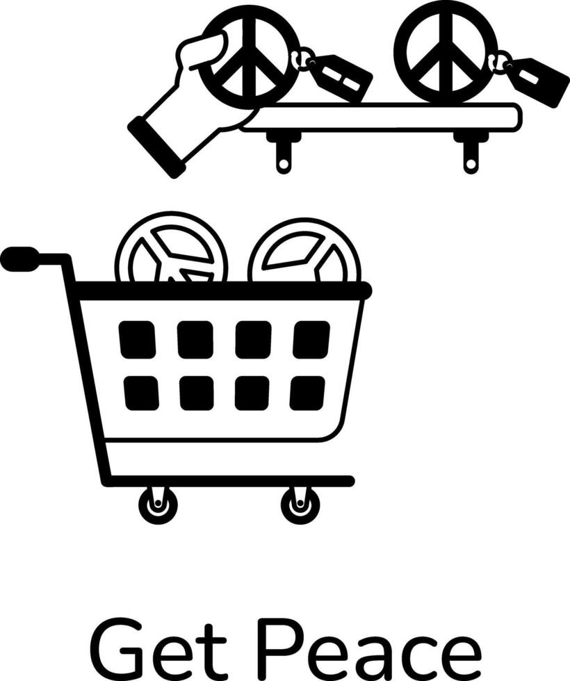 Trendy Get Peace vector