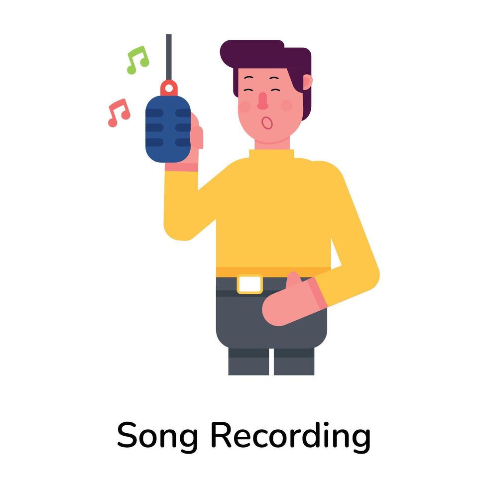 Trendy Song Recording vector