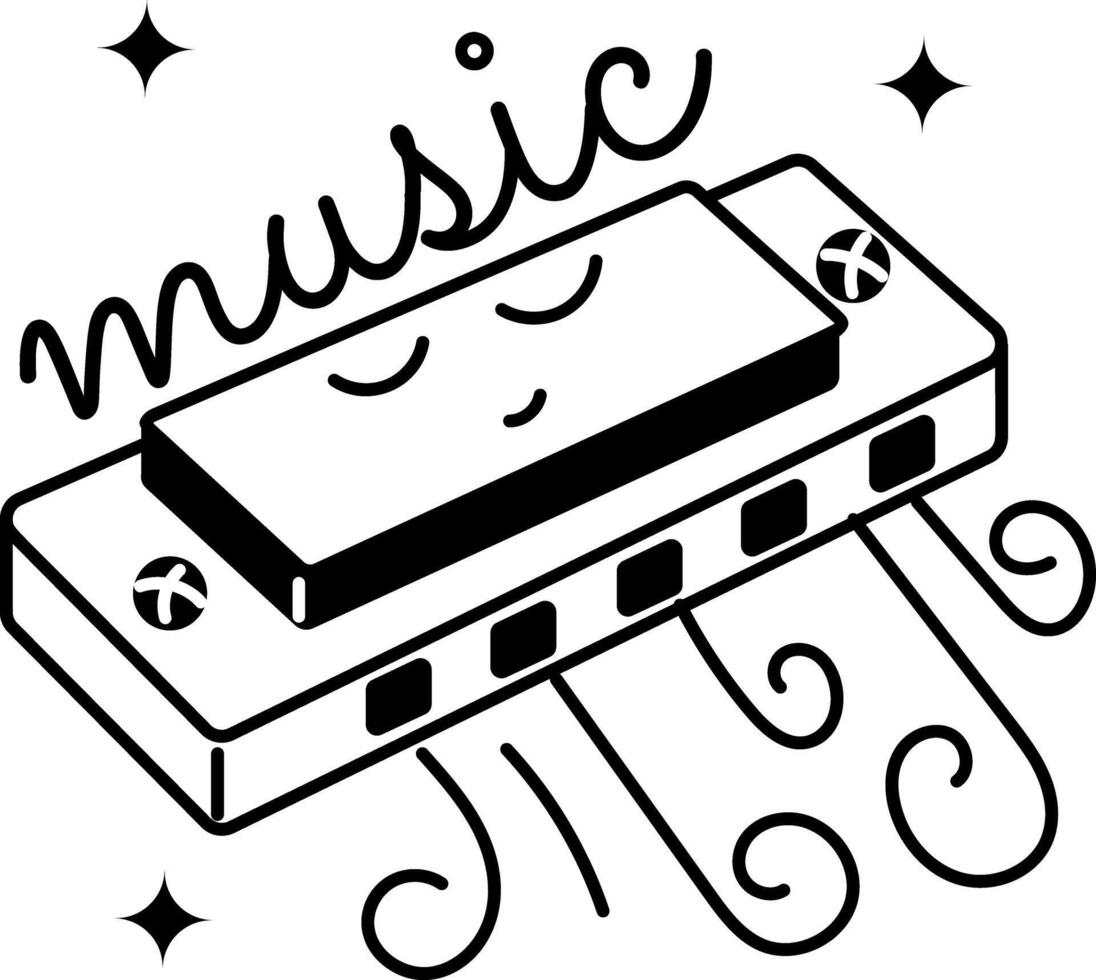 Trendy Harmonica Music vector