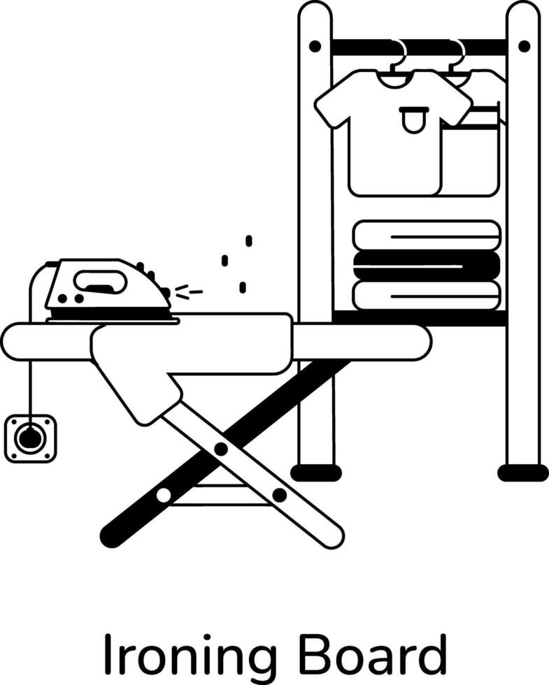 Trendy Ironing Board vector