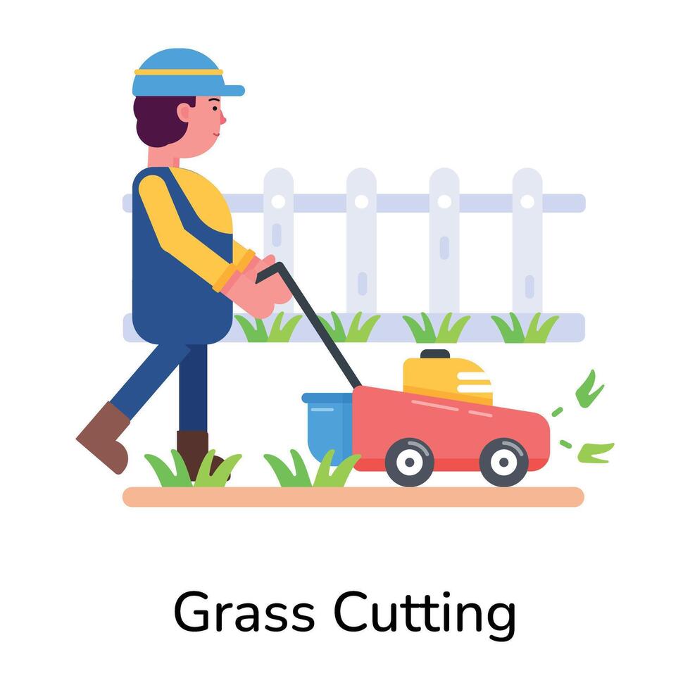 Trendy Grass Cutting vector