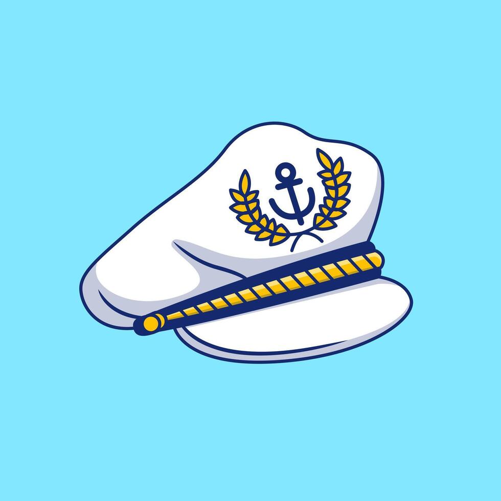 Sailor Captain Hat Cartoon Vector Icons Illustration. Flat Cartoon Concept. Suitable for any creative project.