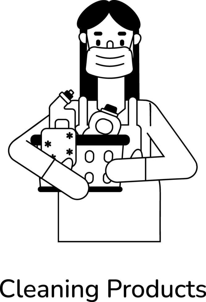 Trendy Cleaning Products vector