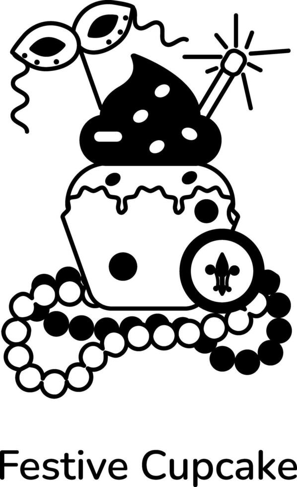 Trendy Festive Cupcake vector