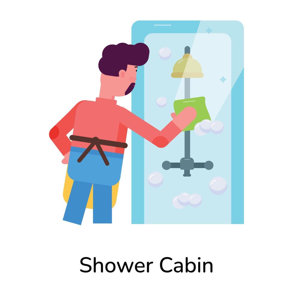 Trendy Shower Cabin vector
