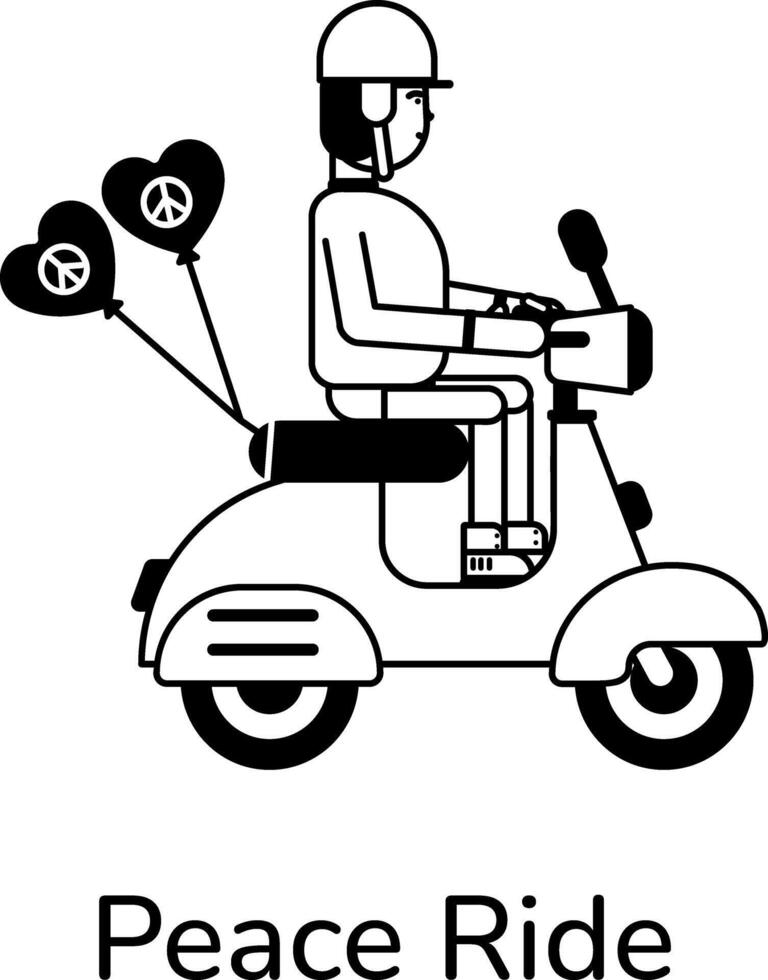 Trendy Peace Ride vector