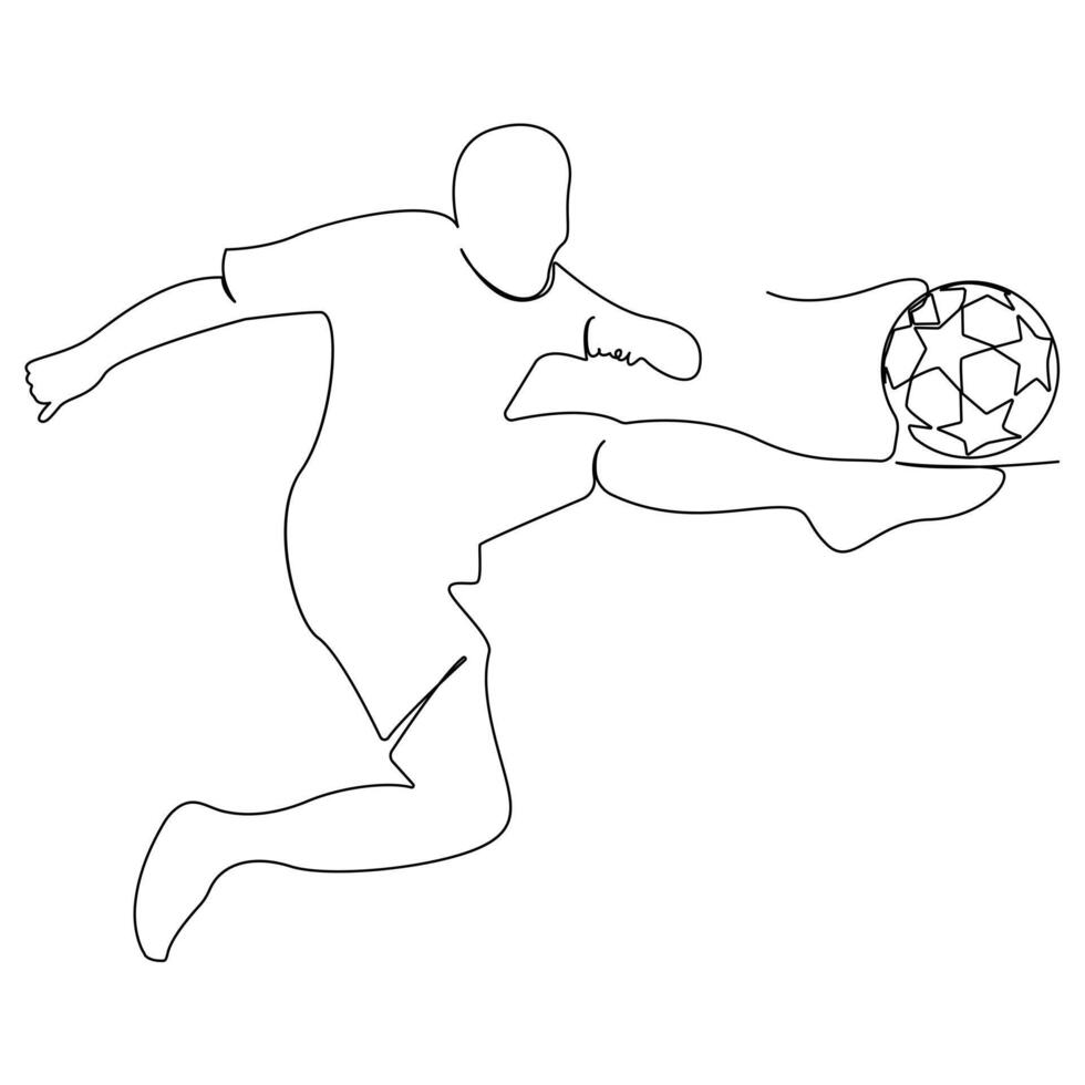 Football Continuous one line drawing illustration art vector design