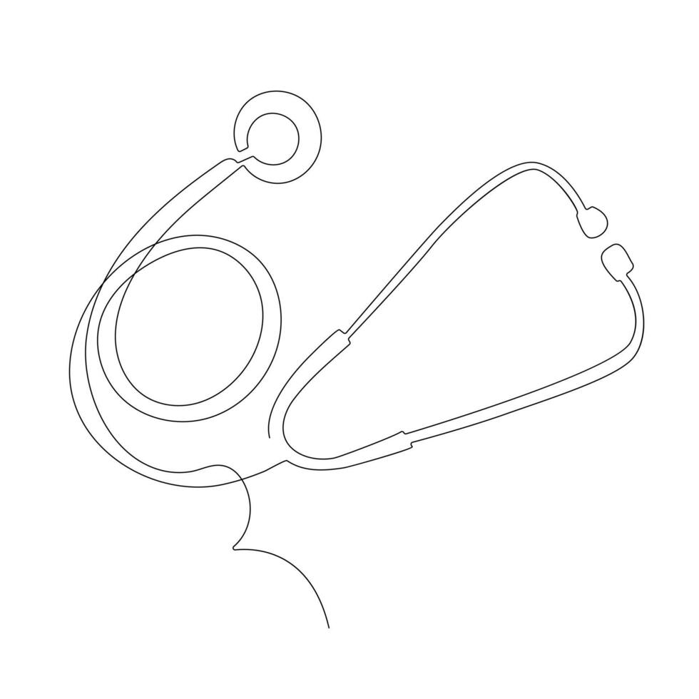 Doctors day continuous one line art drawing minimalist design vector and illustration