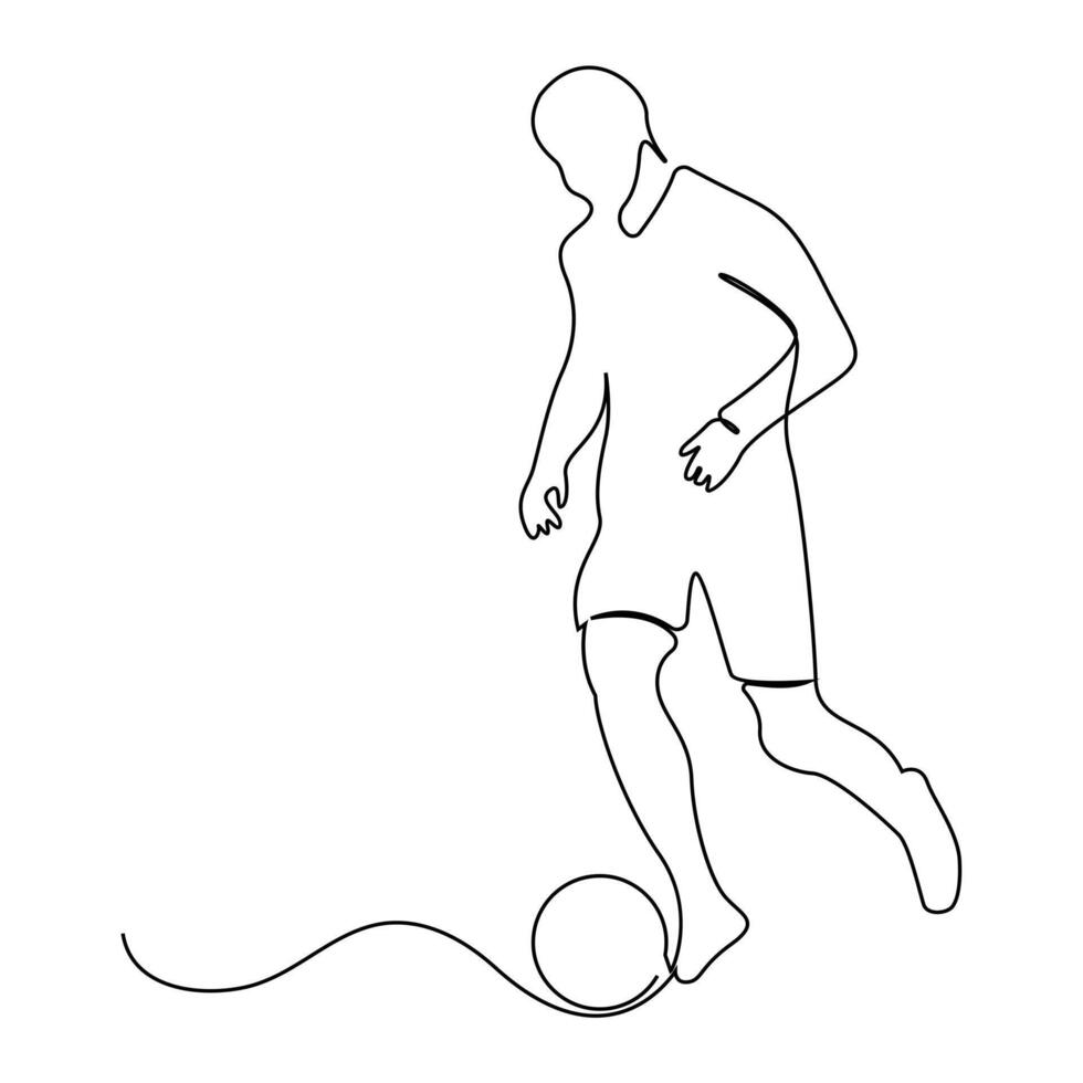 Football Continuous one line drawing illustration art vector design