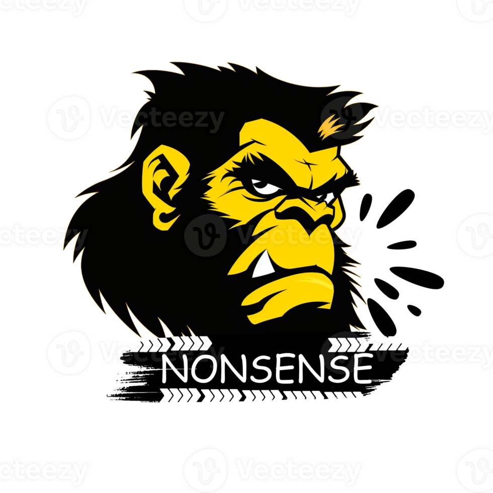 Angry gorilla head esports nonsense png