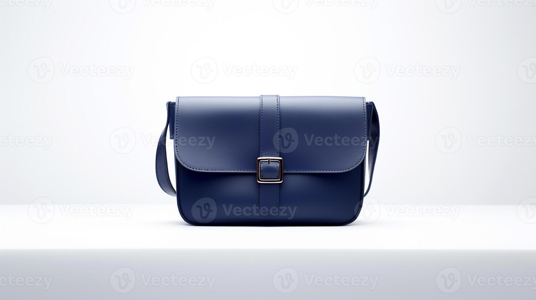 AI generated Navy Blue Saddle Bag isolated on white background with copy space for advertisement. AI Generated photo