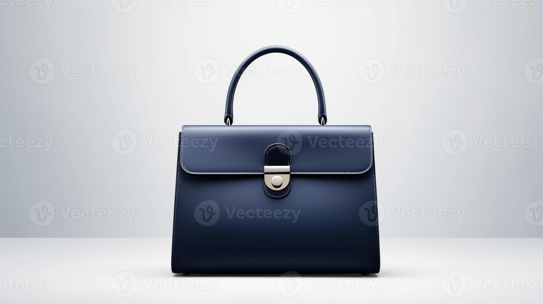 AI generated Navy Blue Satchel Bag isolated on white background with copy space for advertisement. AI Generated photo