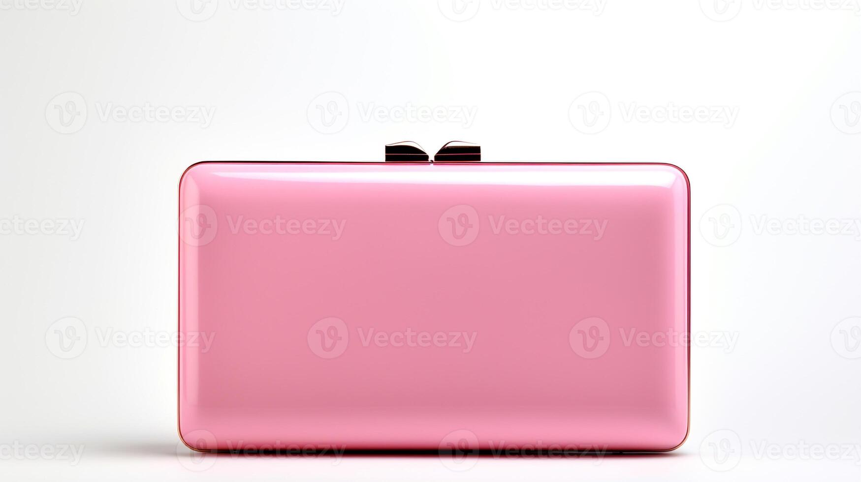 AI generated Pink Box Clutch Bag isolated on white background with copy space for advertisement. AI Generated photo