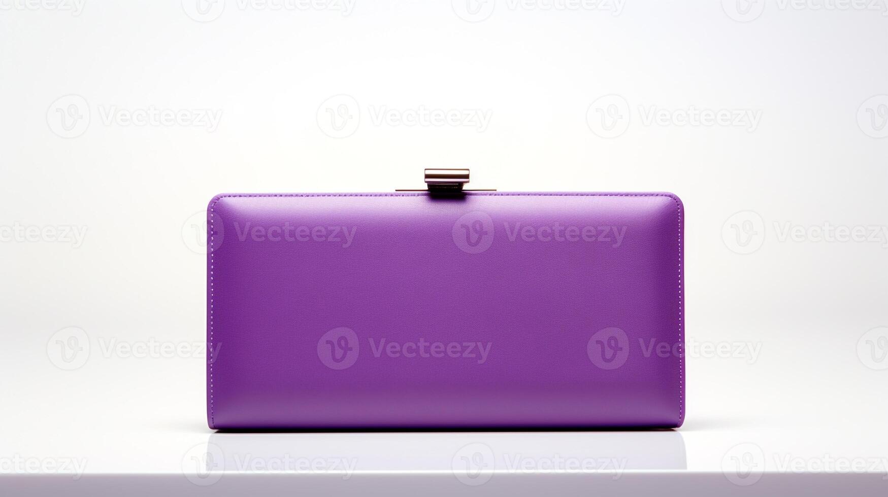 AI generated Purple Box Clutch Bag isolated on white background with copy space for advertisement. AI Generated photo