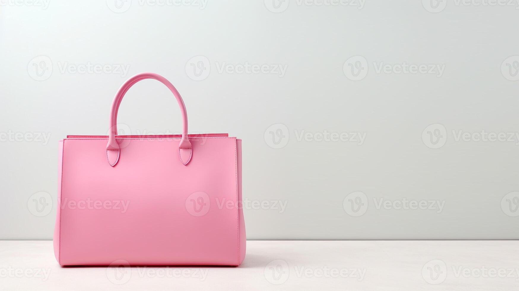 AI generated Pink Leather Bag isolated on white background with copy space for advertisement. AI Generated photo