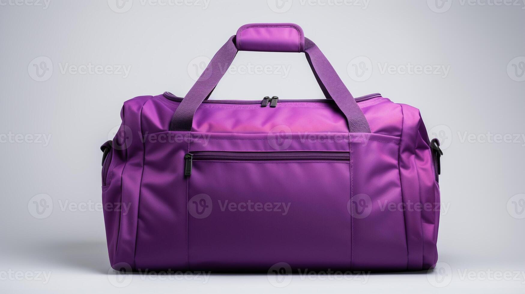 AI generated Purple Duffel Bag isolated on white background with copy space for advertisement. AI Generated photo