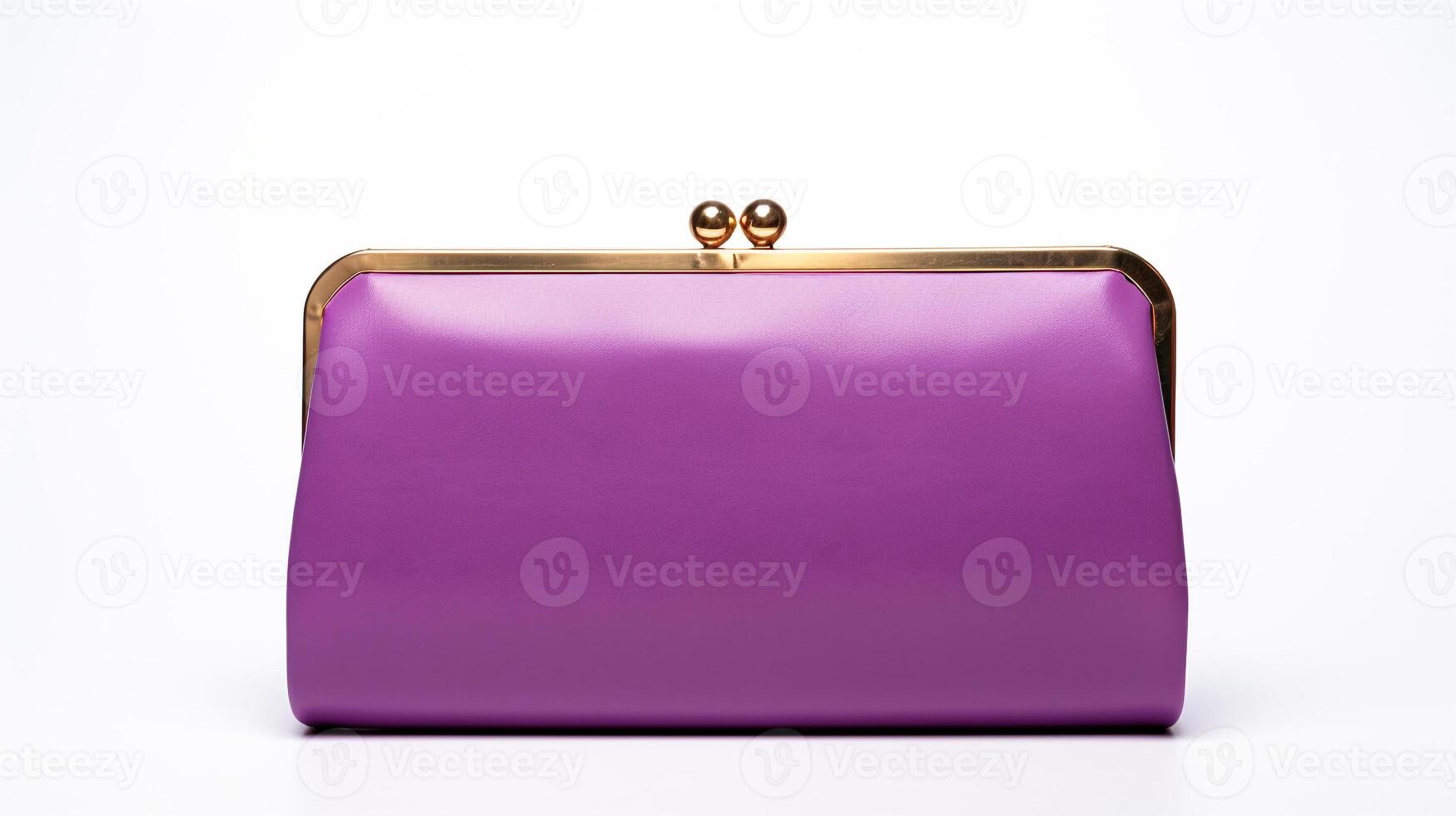 AI generated Purple Frame Clutch Bag isolated on white background with copy space for advertisement. AI Generated photo