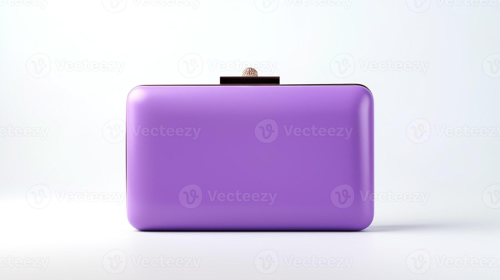 AI generated Purple Minaudiere Bag isolated on white background with copy space for advertisement. AI Generated photo