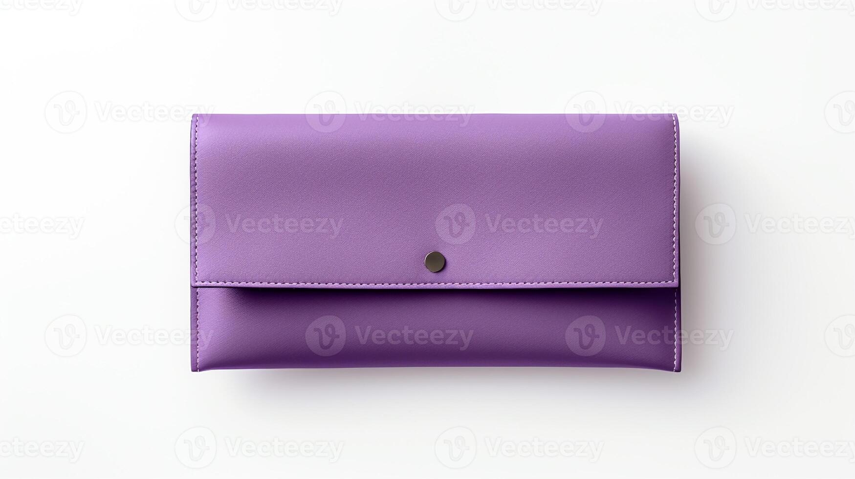 AI generated Purple Foldover Clutch Bag isolated on white background with copy space for advertisement. AI Generated photo