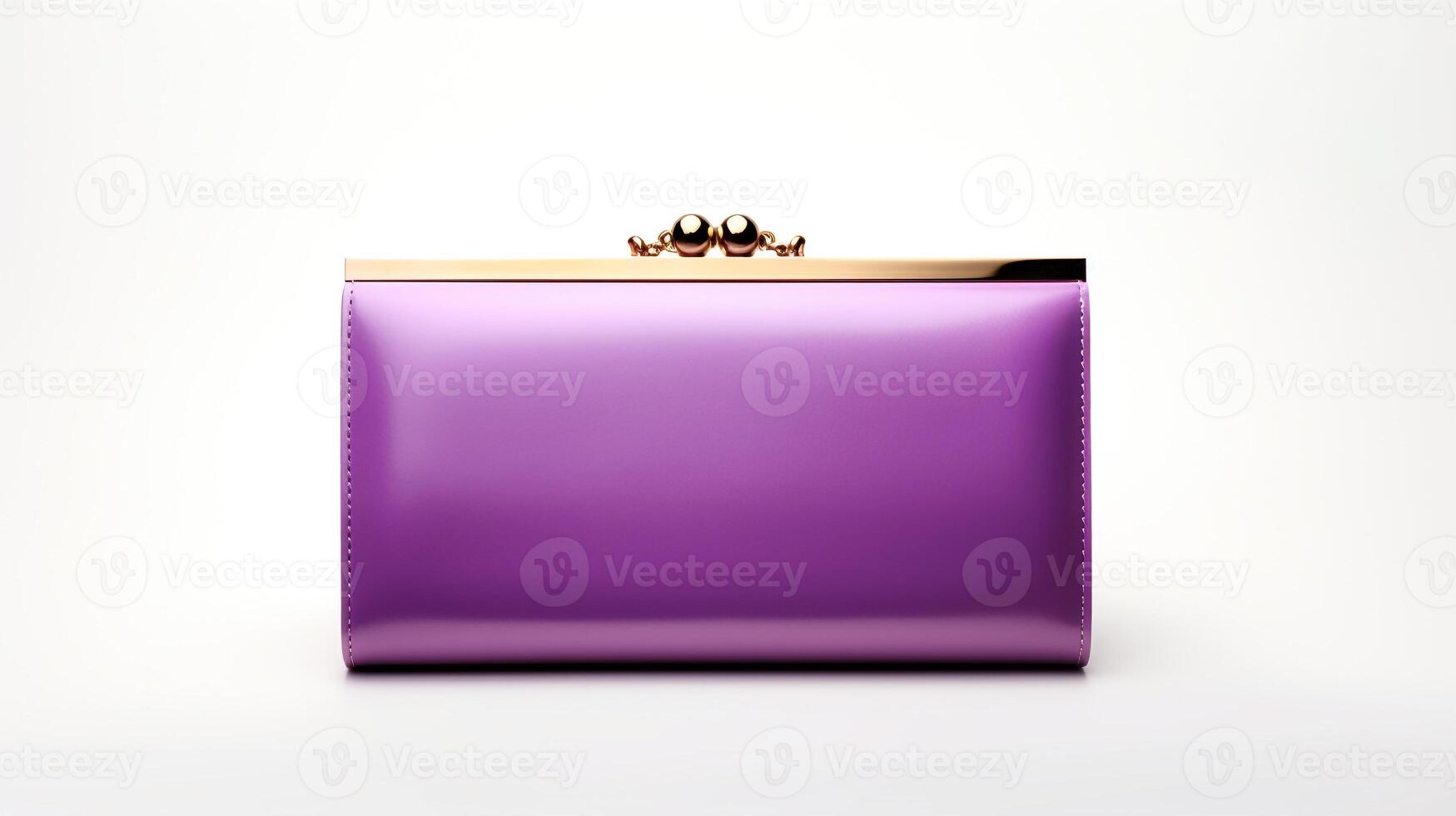 AI generated Purple Minaudiere Bag isolated on white background with copy space for advertisement. AI Generated photo