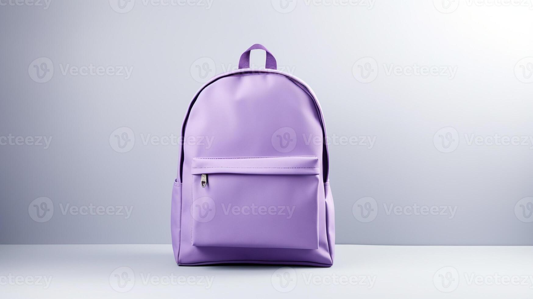 ai generado púrpura Moda mochila bolso aislado en blanco antecedentes con Copiar espacio para anuncio publicitario. ai generado foto