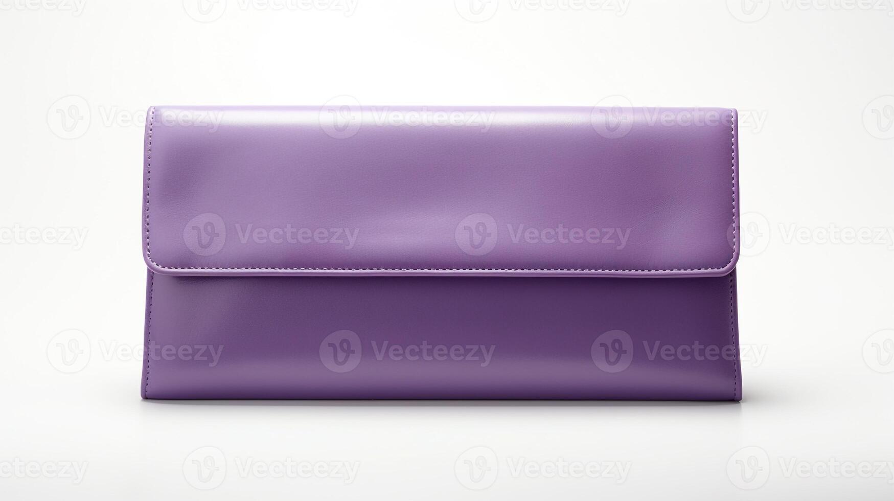 AI generated Purple Foldover Clutch Bag isolated on white background with copy space for advertisement. AI Generated photo