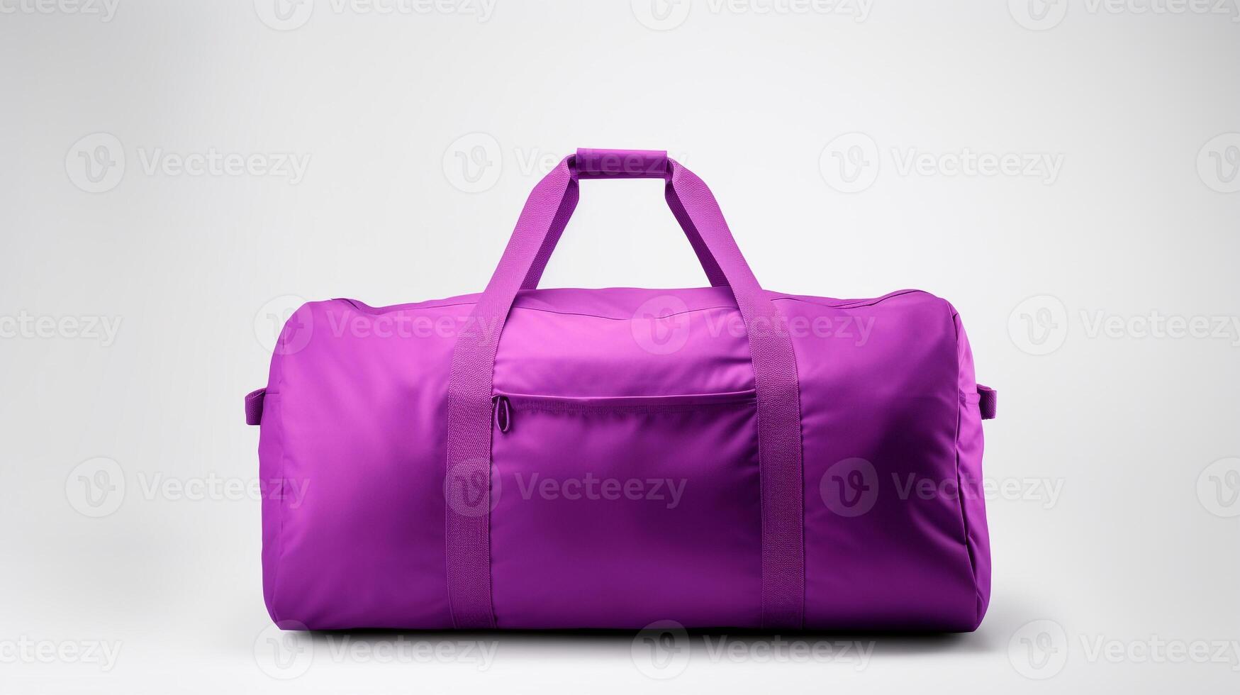 AI generated Purple Duffel Bag isolated on white background with copy space for advertisement. AI Generated photo