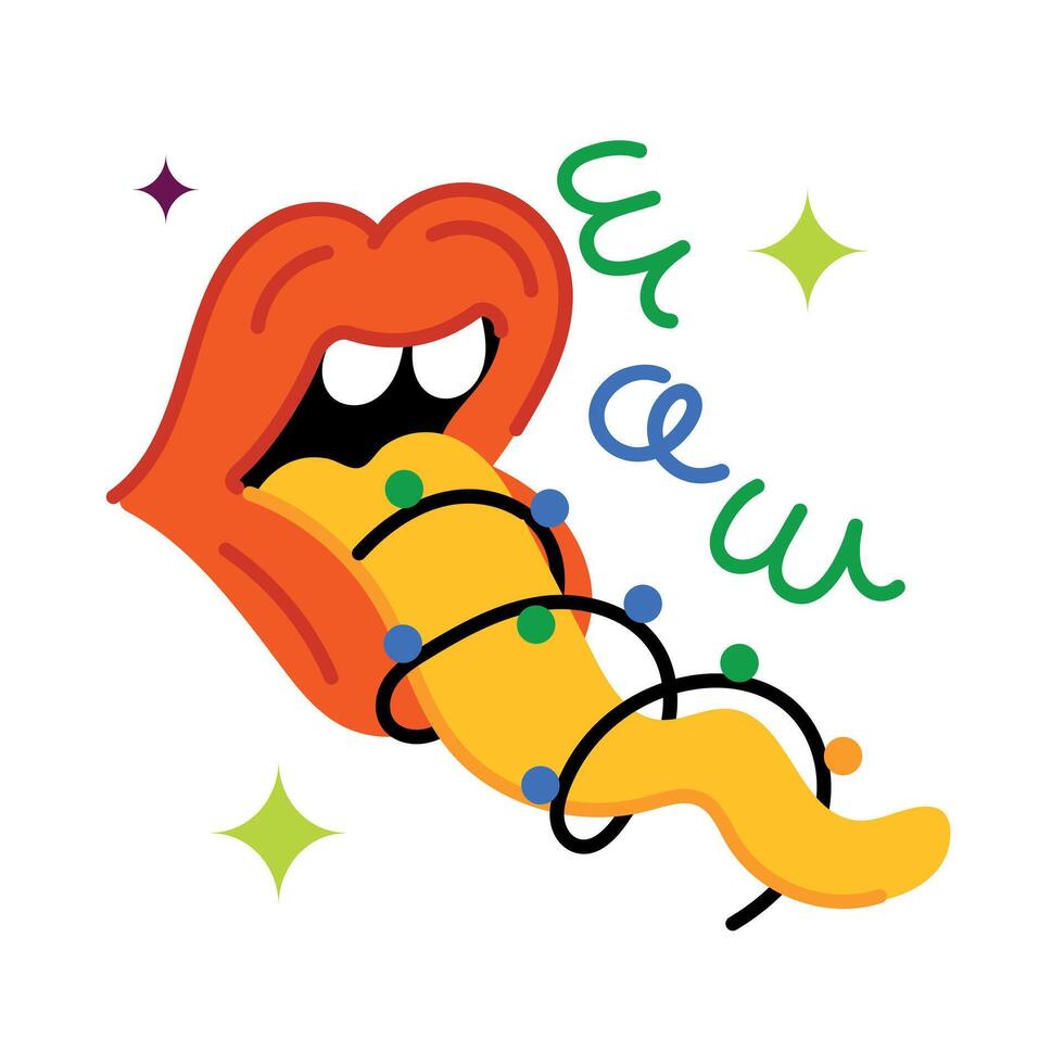 Trendy Tongue Out vector