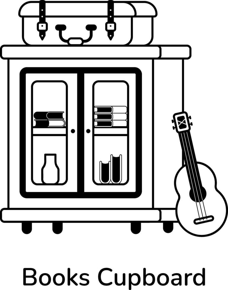 Trendy Books Cupboard vector