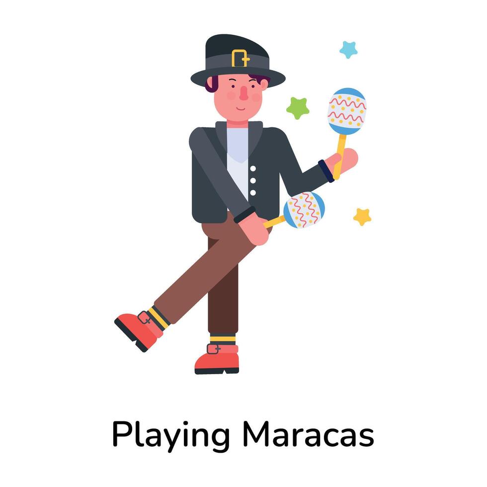 Trendy Playing Maracas vector